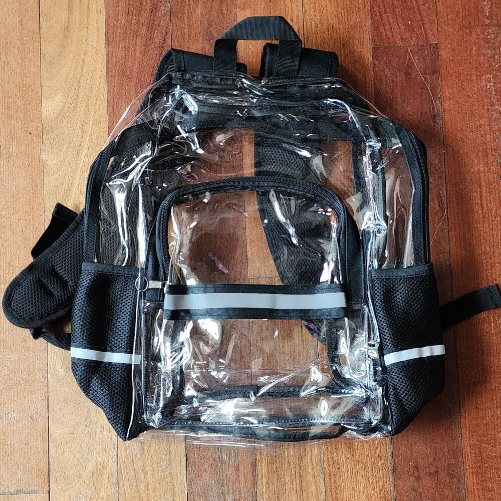 NWOT Clear Backpack With Pockets And Adjustable Straps